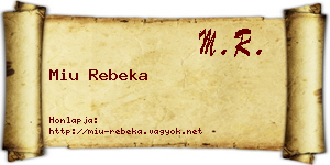 Miu Rebeka névjegykártya